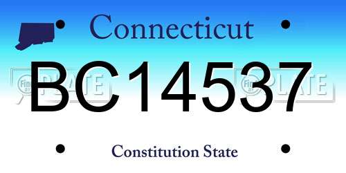 BC14537 Connecticut License Plate
