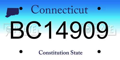 BC14909 Connecticut License Plate
