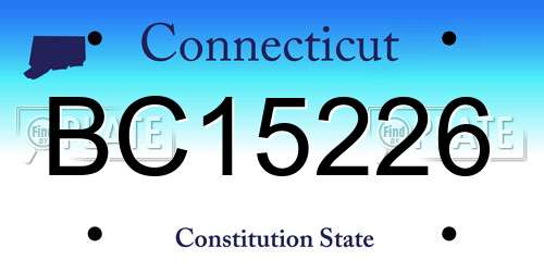 BC15226 Connecticut License Plate