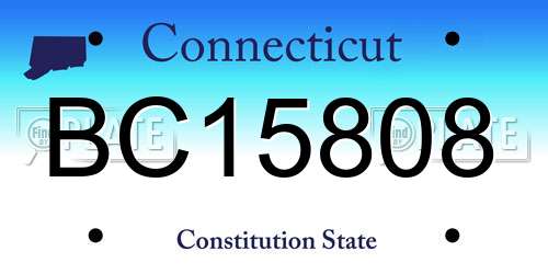 BC15808 Connecticut License Plate