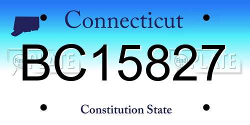 BC15827 Connecticut License Plate