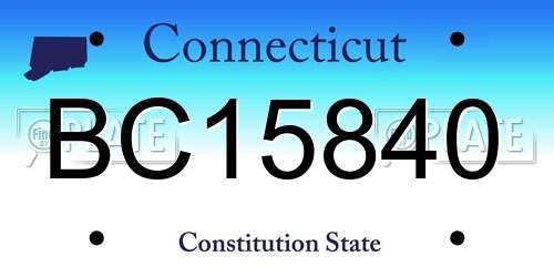 BC15840 Connecticut License Plate