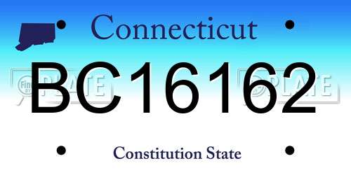 BC16162 Connecticut License Plate