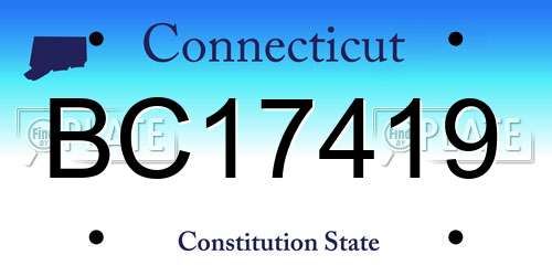BC17419 Connecticut License Plate