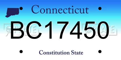 BC17450 Connecticut License Plate