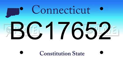 BC17652 Connecticut License Plate