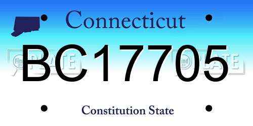 BC17705 Connecticut License Plate