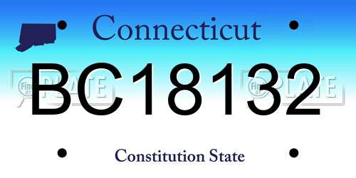 BC18132 license plate in CT state
