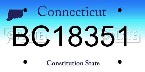 BC18351 Connecticut License Plate