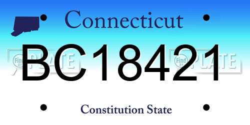 BC18421 Connecticut License Plate
