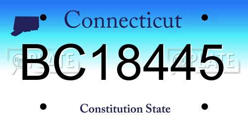BC18445 Connecticut License Plate