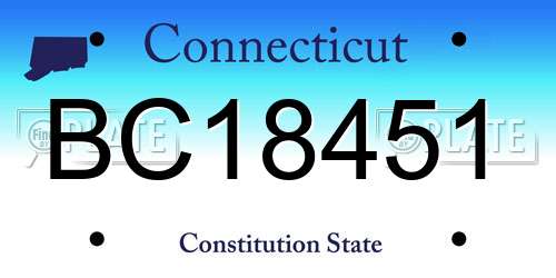 BC18451 Connecticut License Plate