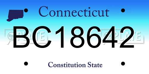 BC18642 Connecticut License Plate