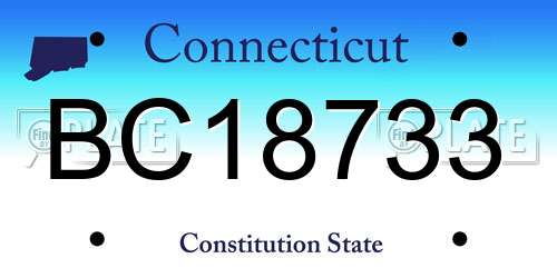 BC18733 Connecticut License Plate