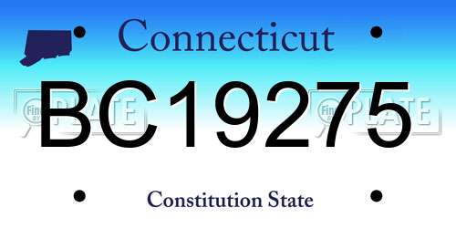 BC19275 Connecticut License Plate