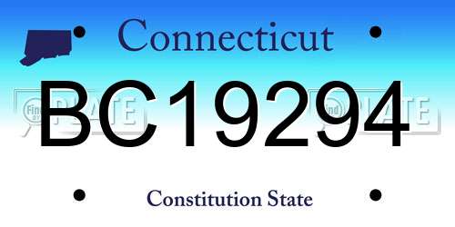 BC19294 Connecticut License Plate