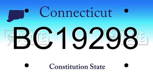 BC19298 Connecticut License Plate