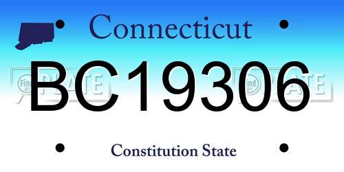 BC19306 Connecticut License Plate