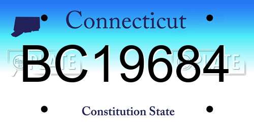 BC19684 Connecticut License Plate
