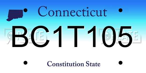 BC1T105 Connecticut License Plate