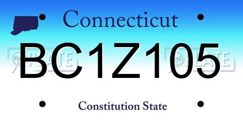 BC1Z105 Connecticut License Plate