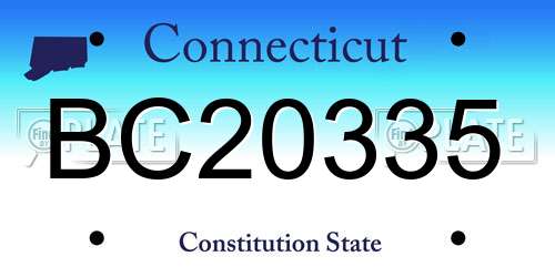 BC20335 Connecticut License Plate
