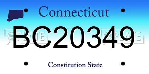 BC20349 Connecticut License Plate