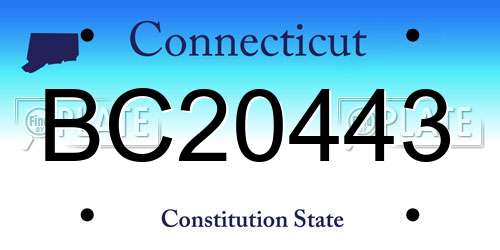 BC20443 Connecticut License Plate