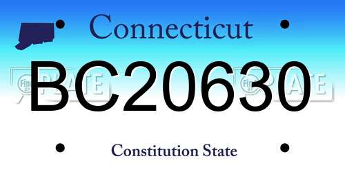 BC20630 Connecticut License Plate