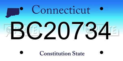 BC20734 Connecticut License Plate