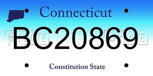 BC20869 Connecticut License Plate