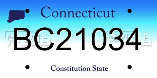 BC21034 Connecticut License Plate