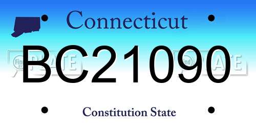 BC21090 Connecticut License Plate