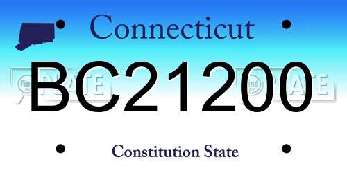 BC21200 Connecticut License Plate
