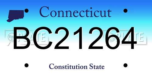 BC21264 Connecticut License Plate