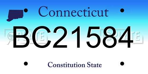 BC21584 Connecticut License Plate