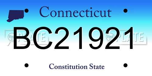 BC21921 Connecticut License Plate