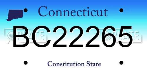 BC22265 Connecticut License Plate