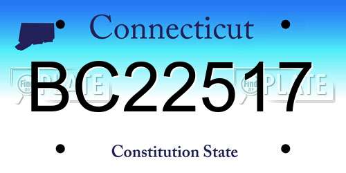 BC22517 Connecticut License Plate