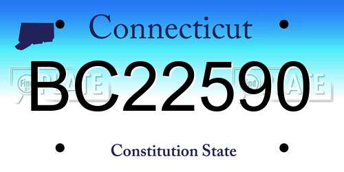 BC22590 Connecticut License Plate