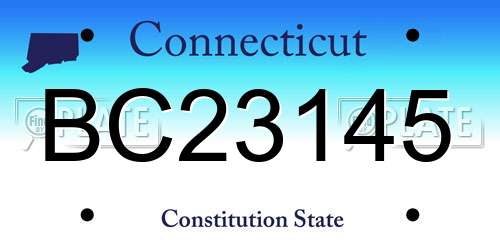 BC23145 Connecticut License Plate