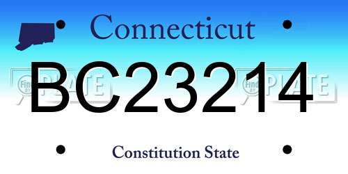 BC23214 Connecticut License Plate