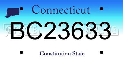 BC23633 Connecticut License Plate