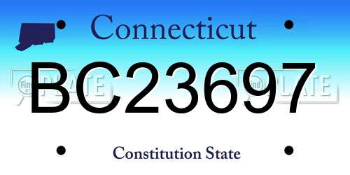 BC23697 Connecticut License Plate