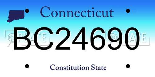 BC24690 Connecticut License Plate