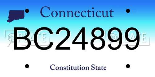 BC24899 Connecticut License Plate