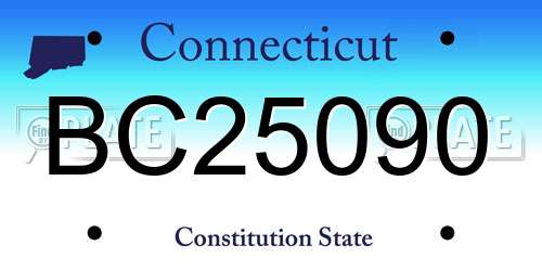BC25090 Connecticut License Plate