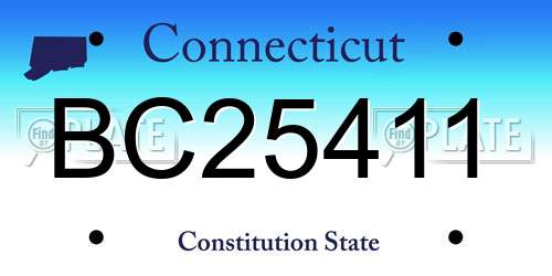 BC25411 Connecticut License Plate