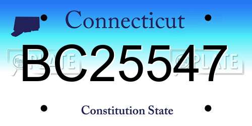 BC25547 Connecticut License Plate