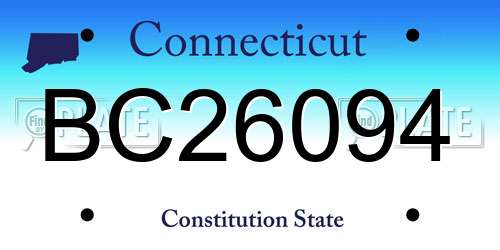 BC26094 Connecticut License Plate